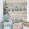 Designart - Snowy Pine Trees - Traditional Print on Natural Pine Wood